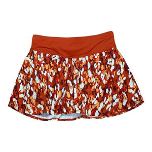 ACX Active Skort Womens Large Orange Abstract Print Athletic Built In Shorts